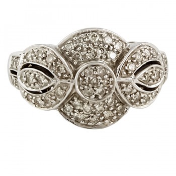 9ct White Gold Diamond 0.52cts Cluster Ring Size P